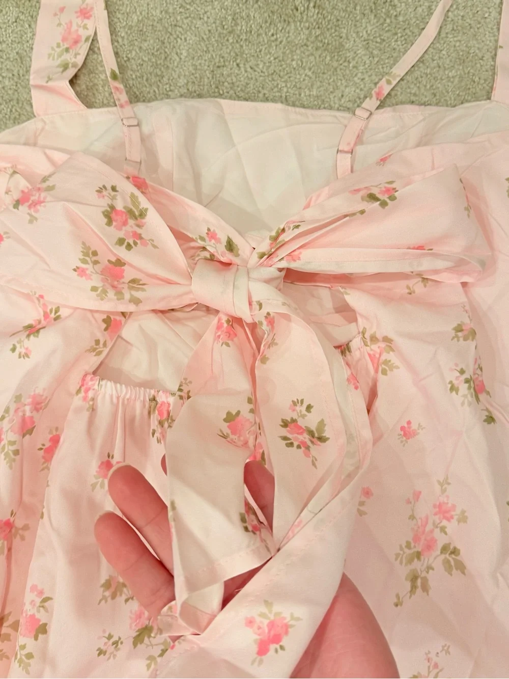 Women’s Pink Floral Tie-Shoulder Dress NEW w tags Large